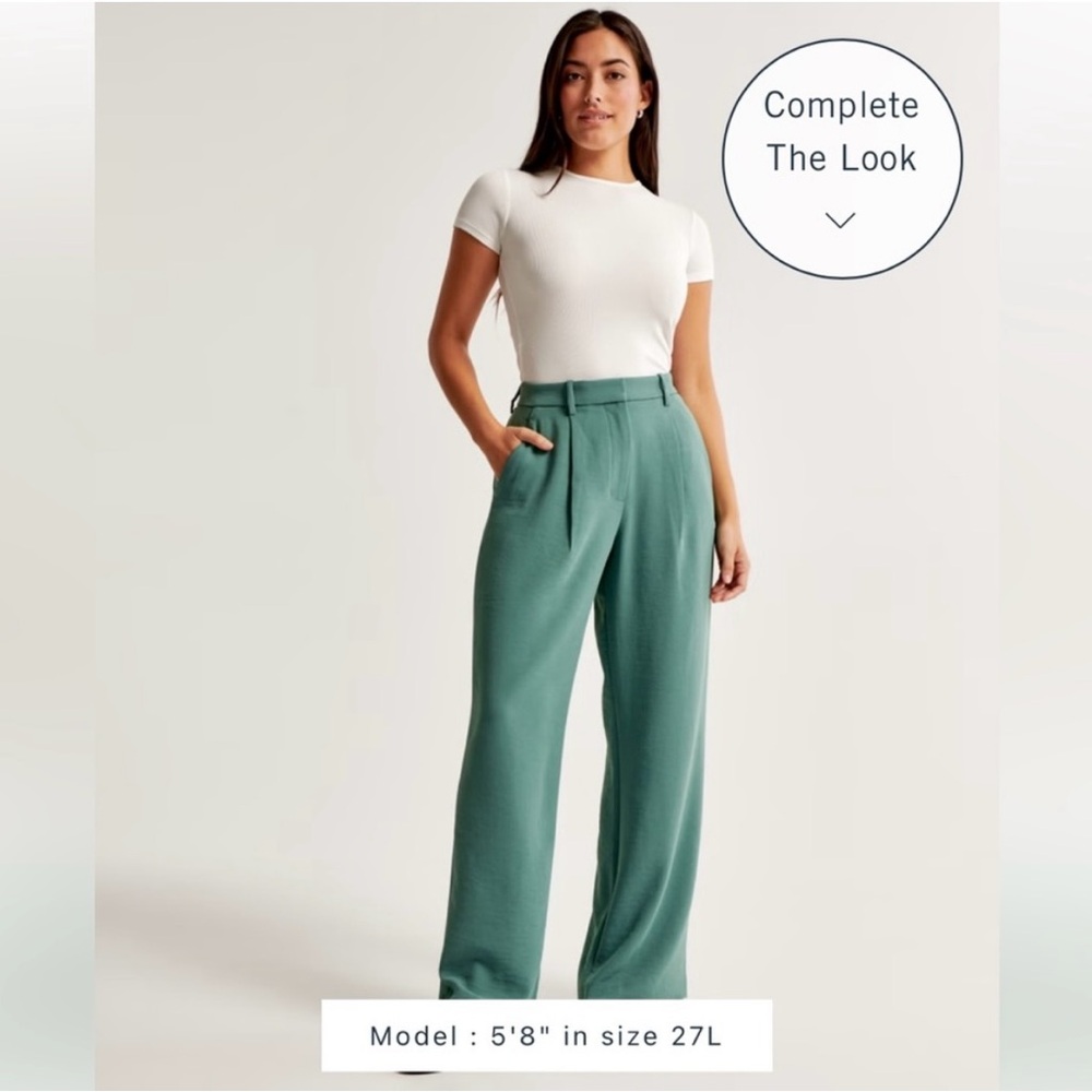 Abercrombie Harper Crepe pant in green